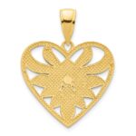 14k Fancy Filigree Heart Pendant - Image 4