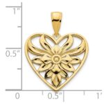 14k Fancy Filigree Heart Pendant - Image 3