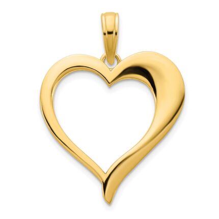 14k Open Heart Pendant