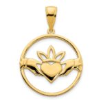 14k Claddagh Circle Pendant