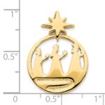 14k Polished Three Wise Men and North Star Chain Slide - Image 3