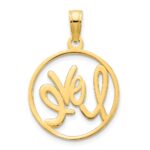 14k Polished LOVE in Circle Charm - Image 4