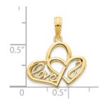 14k LOVE Infinity Symbol Heart Charm - Image 3