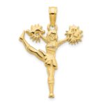 14k Cheerleader Kicking with Pom-Poms Charm