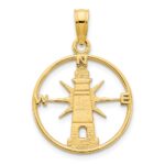 14k Lighthouse in Circle Charm