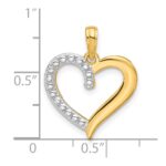 14k and White Rhodium Polished Heart Pendant - Image 4