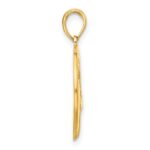 14k Polished Cut-out Deer Head Circle Pendant - Image 2