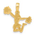 14k Polished Cheerleader Jumping with Pom-Poms Pendant - Image 3
