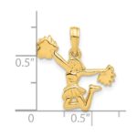 14k Polished Cheerleader Jumping with Pom-Poms Pendant - Image 4