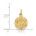 14k Polished and Satin Baptism Spanish Recuerdo Del Bautismo on Back Round Charm - Image 3