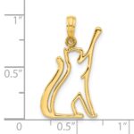 14k Polished Cat Reaching Pendant - Image 4