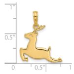 14K Polished Prancing Reindeer Charm - Image 4