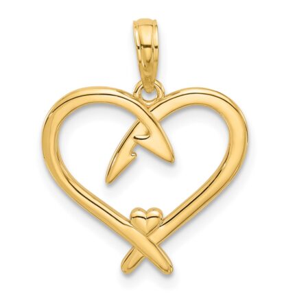 14k Fancy Heart Charm