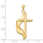 14K Polished Cross with Drape Pendant - Image 3