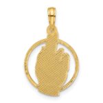 14k Polished Hand Gesture in Circle Charm - Image 3