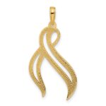 14k Polished Awareness Ribbon Pendant - Image 3