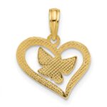 14k Polished Fancy Heart and Butterfly Charm - Image 3