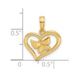 14k Polished Fancy Heart and Butterfly Charm - Image 4