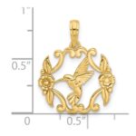 14K Polished Fancy Hummingbird Charm - Image 3