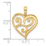 14k Fancy Swirl Heart Charm - Image 3