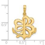14K Polished Anchor and Clover Charm - Image 3