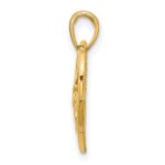 14K Polished Fancy Flower and Heart Charm - Image 2