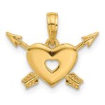 14K Polished Heart and Arrows Charm