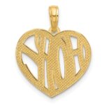 14K Polished HOPE Heart Charm - Image 3