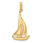 14K Polished Sailboat Charm
