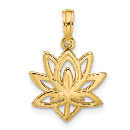 14K Polished Fancy Flower Charm