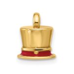 14k Fancy Red Enameled Top Hat Charm - Image 2