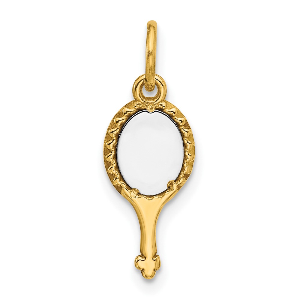 D5709.jpg 14k Two-tone Fancy Hand Mirror Charm - Image 1