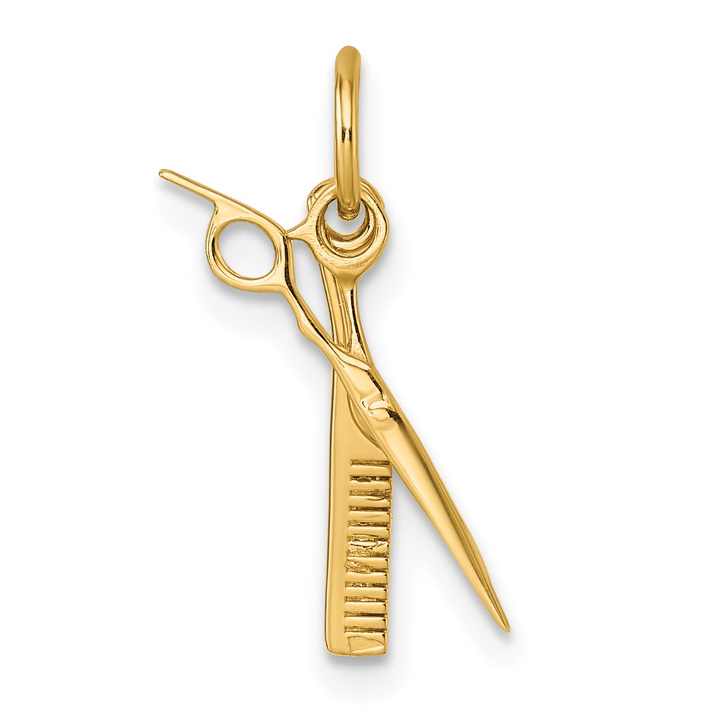 D5712.jpg 14k Fancy Comb and Scissors Pendant - Image 1
