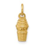 14k Swirl Ice Cream Cone Charm