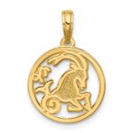 14K Polished Round Capricorn Pendant - Image 3