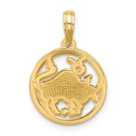14K Polished Round Taurus Pendant - Image 3