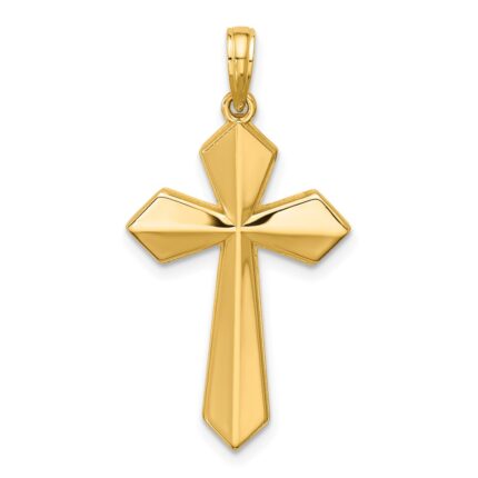 14K Polished Pointed Christian Cross Pendant