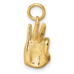 14K Polished OK Hand Pendant