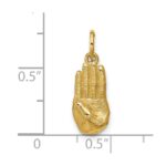 14K American Sign Language Alphabet Fingerspelling Sign B Pendant - Image 5