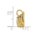 14K American Sign Language Alphabet Fingerspelling Sign D Pendant - Image 5