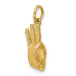 14K American Sign Language Alphabet Fingerspelling Sign F Pendant - Image 4
