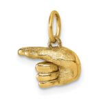 14K American Sign Language Alphabet Fingerspelling Sign G Pendant - Image 4
