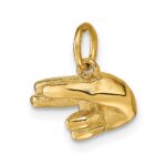 14K American Sign Language Alphabet Fingerspelling Sign H Pendant - Image 4