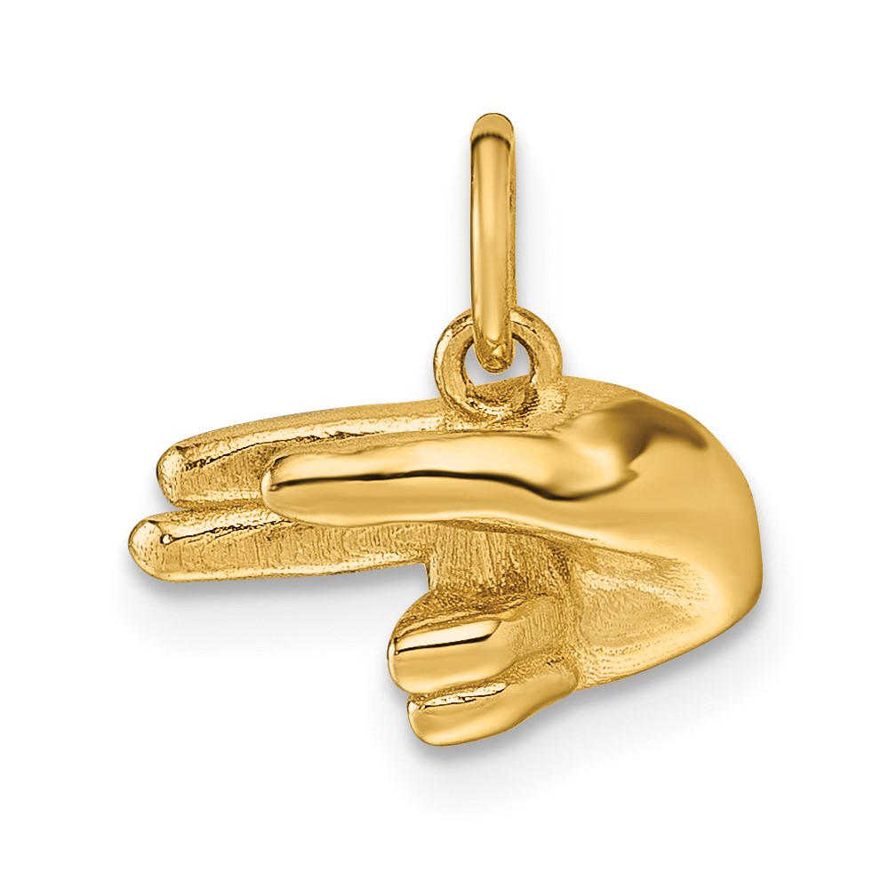 D5808H.jpg 14K American Sign Language Alphabet Fingerspelling Sign H Pendant - Image 1