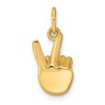 14K American Sign Language Alphabet Fingerspelling Sign K Pendant - Image 3
