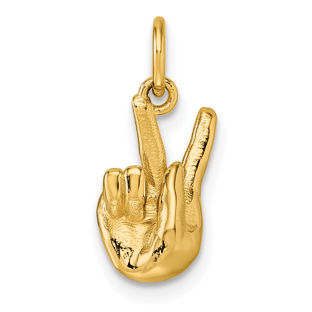 D5808K.jpg 14K American Sign Language Alphabet Fingerspelling Sign K Pendant - Image 1