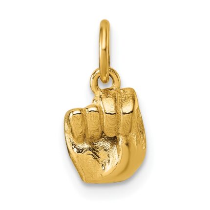 14K American Sign Language Alphabet Fingerspelling Sign N Pendant