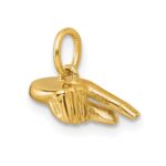 14K American Sign Language Alphabet Fingerspelling Sign Q Pendant - Image 4