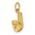 14K American Sign Language Alphabet Fingerspelling Sign U Pendant - Image 4