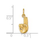 14K American Sign Language Alphabet Fingerspelling Sign U Pendant - Image 5